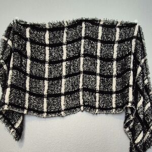 Black and White Plaid Womens Scarf